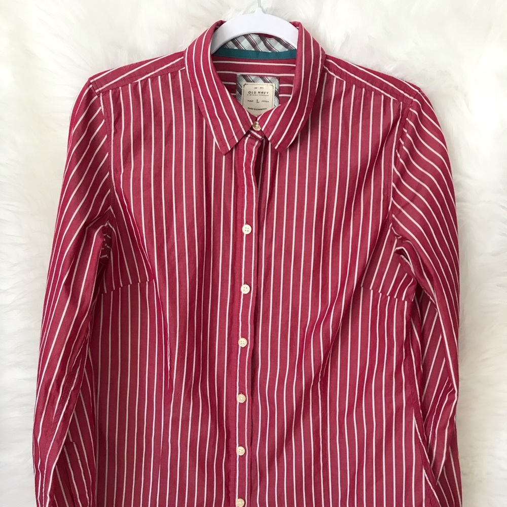 Old Navy Red and White stripe shirt